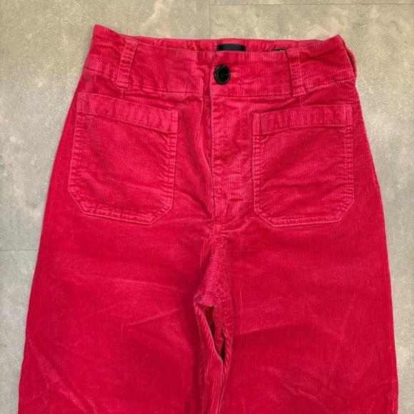 MAEVE Anthropologie The Colette Hot Fuschia Pink Corduroy Pants Size 27 - Picture 5 of 11